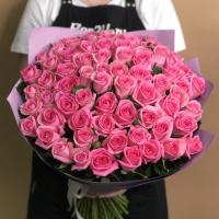 Букет из 71 розовой розы (60 см)