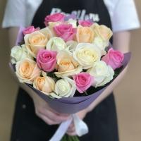 Букет из роз нежный микс 21 шт. (40 см)