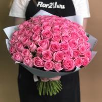 Букет из 61 розовой розы (40 см)