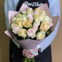 Букет из роз нежный микс 25 шт. (40 см)