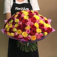 Букет из 151 розы яркий микс  (40 см)