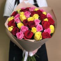 Букет из роз яркий микс 41 шт. (60 см)