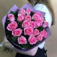 Букет из 21 розовой розы (70 см)
