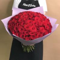 Букет из 71 красной розы (50 см)